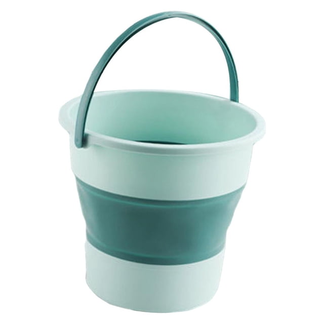 Cubo de limpieza de 4,9 l para exteriores, práctico cubo para uso en interiores y coche. Azul verde