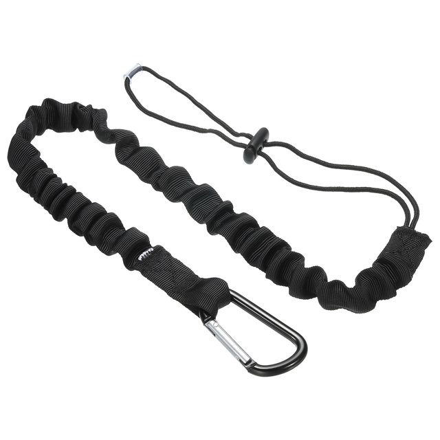 Unique Bargains Tool Lanyard with D Hook, 35 Inch Safety Tool Leash 1 Inch Width, Black