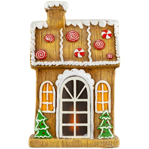 Northlight LED Lighted Peppermint Gingerbread House Christmas Decoration - 14"