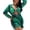 Green, variant on Women's Plus Size Abstract Print Cutout Three-Piece Swimsuit - Long Sleeve Ruched Bikini for Active Beach Resort & Sun Protection