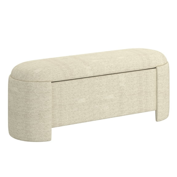 Inspire Modern Fabric Storage Ottoman - Beige