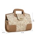 thumbnail image 5 of Bolso Para Dama Hueso Piel Grabado Flor Camel Piel Isis Nueva Imagen, 5 of 5