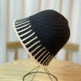 thumbnail image 5 of CoCopeaunts Women Bucket Hat Solid Color Soft & Warm Chunky Girls Beanie Fisherman Hats Vertical Stripes Crochet Design Brim, 5 of 8