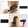 thumbnail image 4 of Cepillo para el cabello sin tirones, cepillo desenredante profesional con mango, cepillo para peinar el cabello con cerdas de jabalí para cabello largo, fino, grueso y rizado, negro, 4 of 6