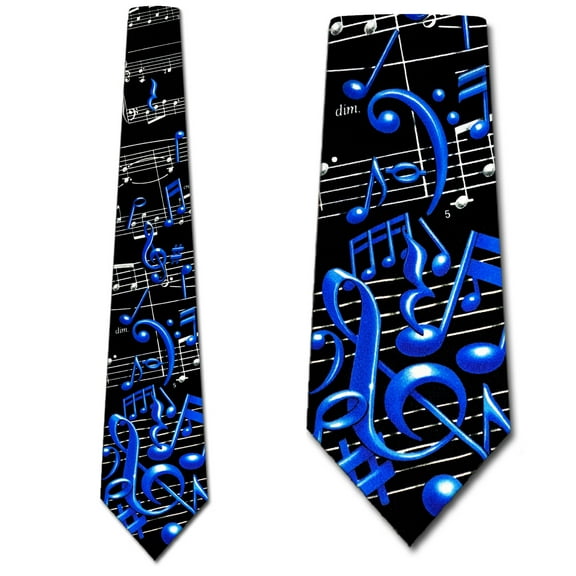 Music Staff Ties Mens Music Neckties Musical Notes Tie by Three Rooker
