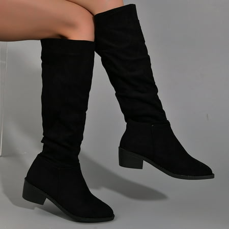 

Women s Tall Slouch Boots 2023 New Mid Calf Spice Casual Lightweight Warm Boots