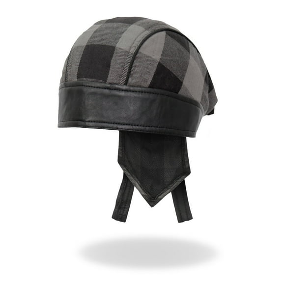 Hot Leathers HWH1110 Gray Buffalo Plaid Headwrap One Size