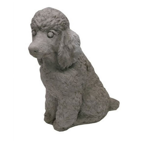 Sitting Poodle Concrete Garden Memorial Statue- 11" Tall