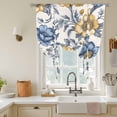 thumbnail image 3 of Vintage Flower Tie Up Curtain 45 Inches Long, Abstract Floral Balloon Style Kitchen Window Curtain Over Sink, Small Window Rod Pocket Curtain 52"x45", 3 of 9