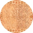 thumbnail image 1 of Ahgly Company Indoor Round Oriental Orange Modern Area Rugs, 3' Round, 1 of 4