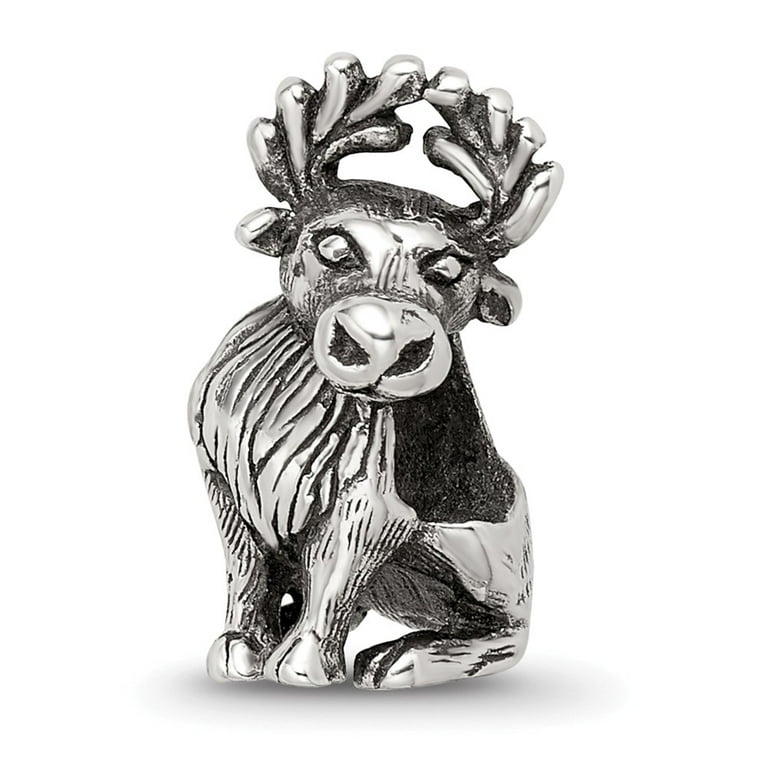 Moose Charm Sterling Silver Antiqued Finish Moose Charm Sterling Silver Antiqued Finish