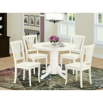 East West Furniture Dining Room Set Linen White, SHAV5-LWH-W