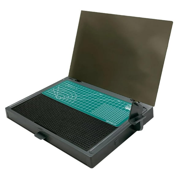 Model Making Workbench with Drawer, Portable Worktable for Model Cutting and Assembly, Model Work Table with Pliers Rack, Display Version, Dual Craft Cut Mat, Foldable Storage and Space