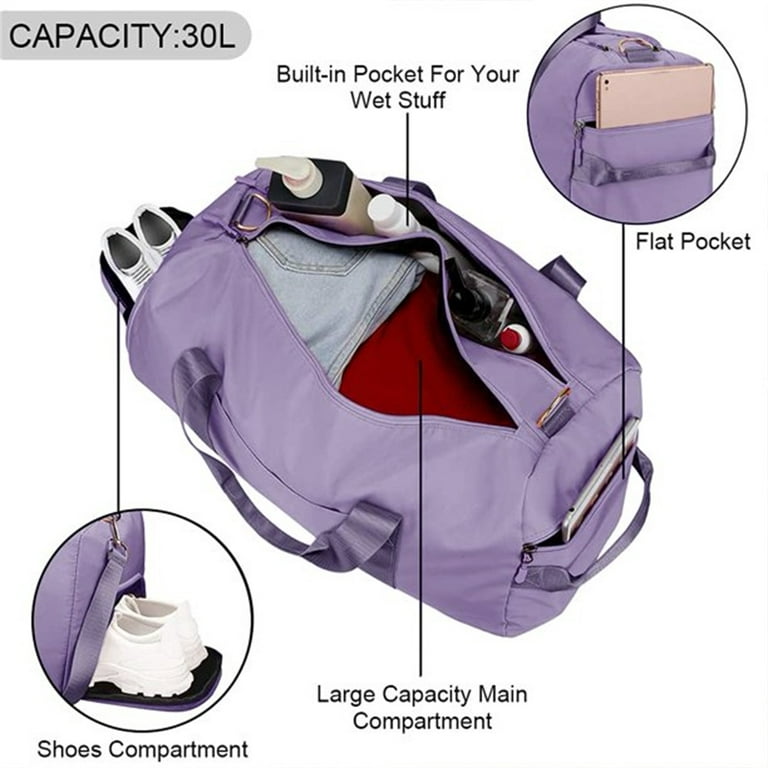 Large Capacity Gym Bag, Duffle Bag With Shoes Compartment & Dry