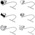 thumbnail image 6 of Jstyle  6Pcs Tie Tacks for Men Tie Pin with Chain 14K Gold Plated Tie Tack Clutch for Wedding Birthday Anniversary Business Accessory Daily, 6 of 8