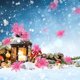 thumbnail image 5 of 24 Uds. Adorno de árbol de Navidad con purpurina Poinsettia adorno de decoración de flores de Navidad Adepaton MZQ-1043-3, 5 of 7