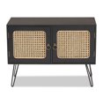 thumbnail image 3 of Baxton Studio Davion Mid-Century Modern Espresso Brown Finished Wood and Black Metal 2-Door Sideboard Buffet with, 3 of 6