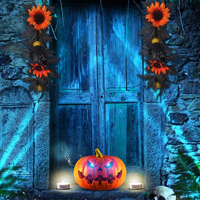 Guirnalda colgante de Halloween, guirnalda de follaje para marco de puerta (estilo A)
