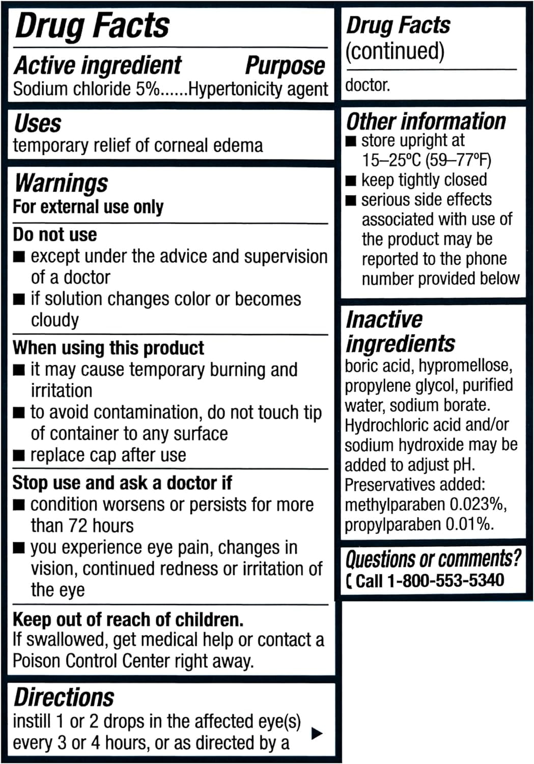 Muro 128 5% Ophthalmic Eye Solution - 0.5 Fl Oz (15 Ml), 2 Pack
