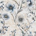 thumbnail image 1 of Papel tapiz BEETAL plateado floral gris azul amapola autoadhesivo fácil de despegar, 1 of 7