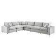 thumbnail image 2 of Modway Commix Down Filled Overstuffed Performance Velvet 6-Piece Sectional Sofa in Light Gray, 2 of 10
