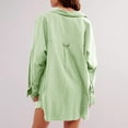 thumbnail image 7 of Zedker Womens Button Down Shirts Long Sleeve V Neck Solid Casual Tunics Tops with Pockets Green Plus L, 7 of 7
