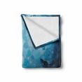thumbnail image 2 of Whale Soft Flannel Fleece Blanket, Vintage Whale Poster Motif on Marine Grunge Backdrop Retro Ocean Graphic, Cozy Plush for Indoor and Outdoor Use, 60" x 80", Petrol and Violet Blue, by Ambesonne, 2 of 6