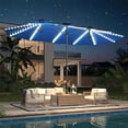 thumbnail image 7 of AECOJOY 15ft Patio Umbrella with Solar Lights, Large Double Umbrella Outdoor Patio, Rectangle TableUmbrella with 156 PCS LED Lights and Crank Handle for Backyard Deck Pool Shade in Blue, 7 of 7