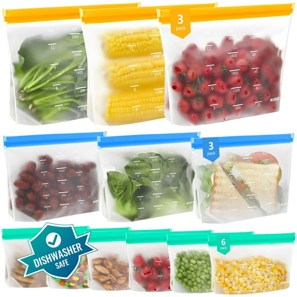 Bolsas de almacenamiento de alimentos IDEATECH, reutilizables, de pie, galones, paquete de 12