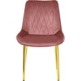 thumbnail image 3 of Set 2 Sillas Comedor Tapizadas Terciopelo Patas Doradas, 3 of 5