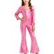 thumbnail image 1 of Mono para niños de color sólido con lentejuelas elegantes para fiestas de baile, actuaciones escolares, mangas largas, cuello redondo, pantalones acampanados, ropa combinada para fiestas y festivales,, 1 of 4