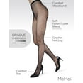 thumbnail image 3 of MeMoi Women's Crochet Lurex Net Nylon Tights - Womens - Female (Small/Medium, Black/Silver), 3 of 7