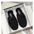 thumbnail image 3 of Women's Winter Solid Faux Fur Round Toe Mules Cotton Loafers Warm Slippers Big Size, 3 of 6