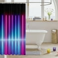 thumbnail image 3 of Abstract Ombre Shower Curtain,Pink Teal Black Neon Bathroom Curtains Geometric Stripe Fabric Shower Curtain Adult,Gradient Striped Bath Curtain Bathroom Decor 72"Wx72"L, 3 of 4