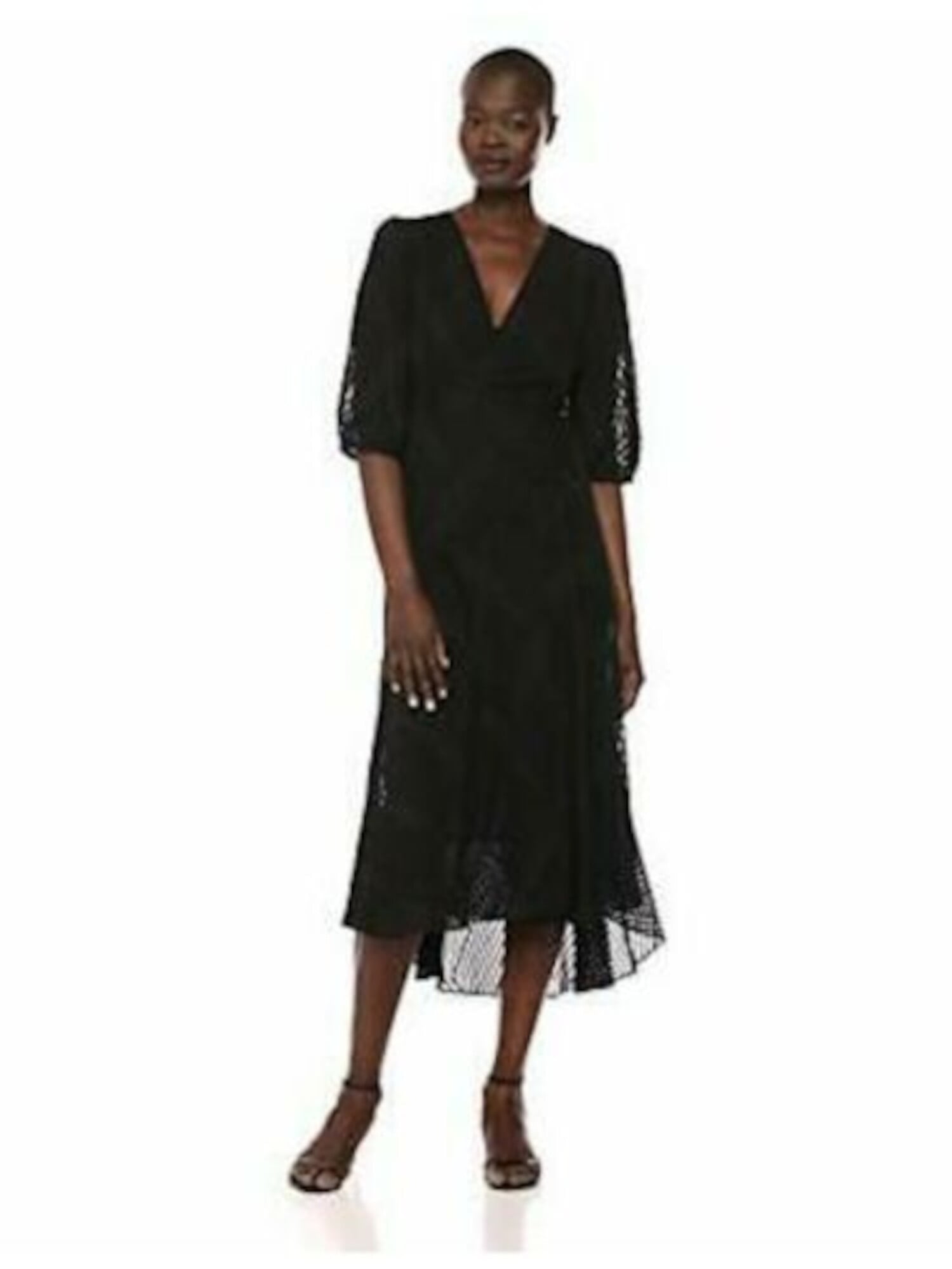 Calvin Klein Womens V-Neck Daytime Wrap Dress Black 10 - Walmart.com