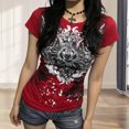 thumbnail image 4 of adaychics Grunge Tshirt Gothic Women Casual Vintage Crewneck Short Sleeve T Shirts Trendy Clothes Daily Wear, 4 of 7