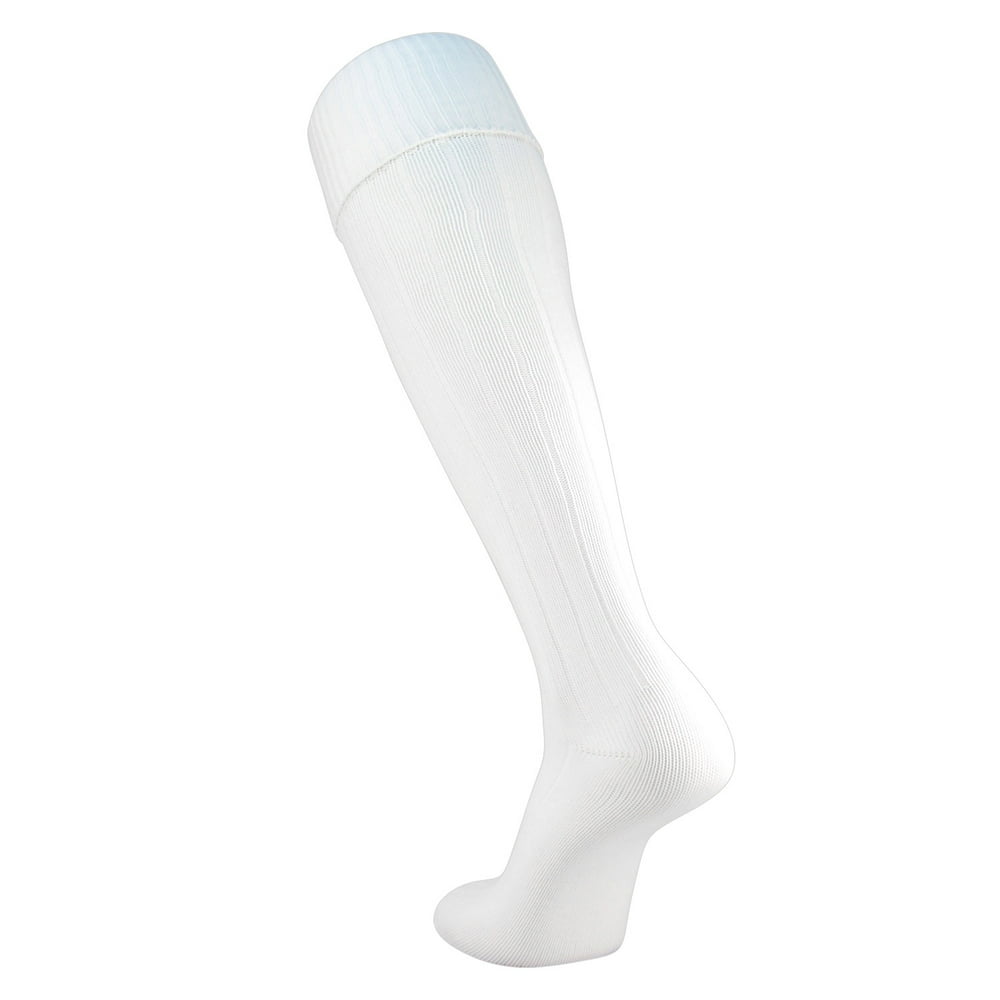 TCK TCK European Style Solid Soccer Socks in Nylon (M, White