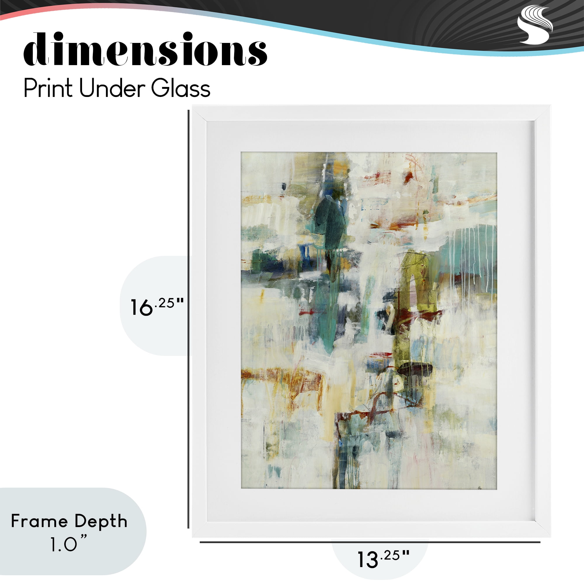 Stupell Industries Dynamic Paint Drips White Framed Print Under Glass, design by Lisa Ridgers
