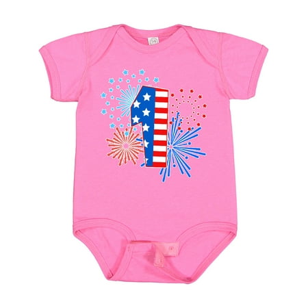 

Inktastic First Birthday- Fourth of July Fireworks Gift Baby Boy or Baby Girl Bodysuit