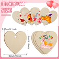 thumbnail image 3 of Paquete de 20 adornos de corazones de madera para el día de San Valentín con cordel, decoración de madera rústica en blanco sin terminar con agujeros para colgar, 3 of 5