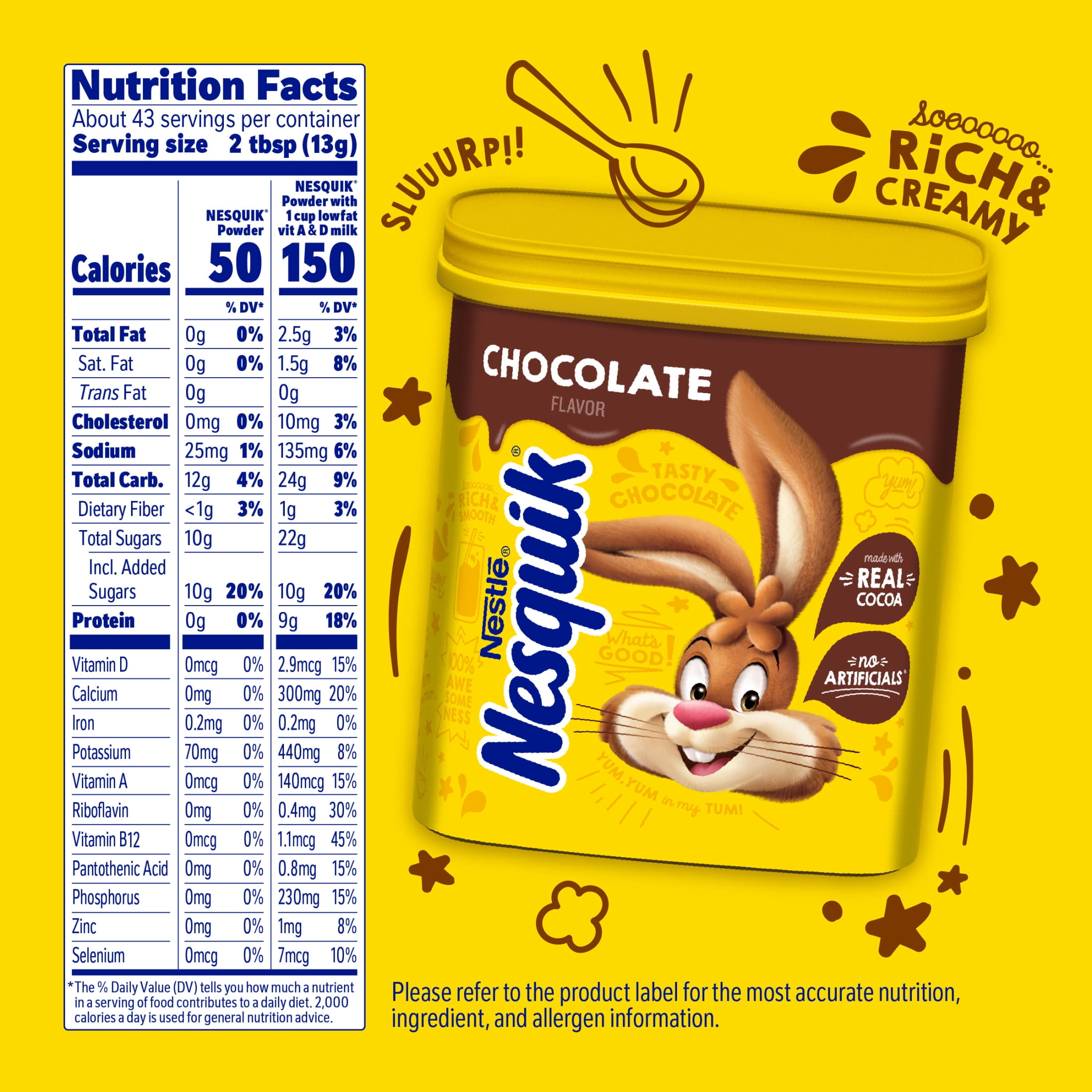 (6 pack) Nesquik Chocolate Flavor Powder Drink Mix, about  43 Servings, 20.1oz 20.1 oz