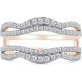 thumbnail image 3 of beryl_creation Rose Gold Plated Silver Enhancer Simulated White Diamond Ring Guard Wrap Band-4.5, 3 of 3