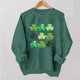 thumbnail image 5 of Tops de Cuello Redondo para las Mujeres Día de San Patricio Impreso Manga Larga Suéter Suéter Acogedor Invierno, Suéteres de Invierno para las Mujeres, 5 of 6
