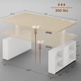 thumbnail image 2 of SEDETA 63" Standing Office Desk with Storage, Height Adjustable Executive Desk witj Power Outlets & Open Shelves, Large Computer Desk with Privacy Panel for Home Office, White, 2 of 9