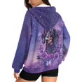 thumbnail image 2 of COEQINE Women's Fashion Hoodie Oversized Long Sleeve Sweatshirts Dachshund Rose and Butterfly Purple Print Full Zipper Jacket Long Sleeve Casual Wear with Pockets, 3XL, 2 of 7