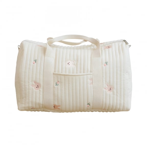 AOMRCOL Quilted Duffle Bag for Women Large Capacity Weekender Travel Bag Cute Floral Cotton Diaper Tote Bag Mommy Hospital Maternity Nurse Handbag Lightweight Nappy Changing Bag