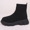 thumbnail image 5 of Women's Mid Calf Boots On Low Heel Sole Design for Everyday Casual Wear Travel Outfits and Outdoor Activities Comfortable Footwear,Color:Black,Size:5.5, 5 of 9