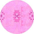 thumbnail image 1 of Ahgly Company Indoor Round Abstract Pink Modern Area Rugs, 3' Round, 1 of 4