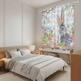 thumbnail image 3 of Easter Kitchen Curtains 63 Inch Length, Spring Rabbit Colorful Eggs Tree Blue White Plaid Tiers Curtains for Living Room Berdoom Bathroom, Light Filtering Drapes Window Treatment 2 Panels 42"Wx63"L, 3 of 8