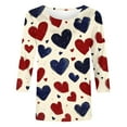 thumbnail image 4 of 3/4 Sleeve Valentines Tops for Womens Cute Heart Graphic T Shirts Fashion Holiday Casual Baisc Tees, 4 of 5